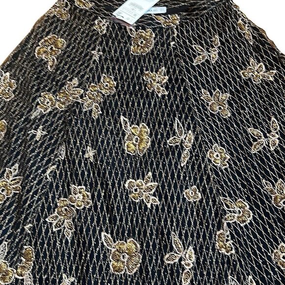 NWT ZARA Knit Embellished Beaded Black Gold Maxi Skirt M Limited Edition(400) - Picture 7 of 15